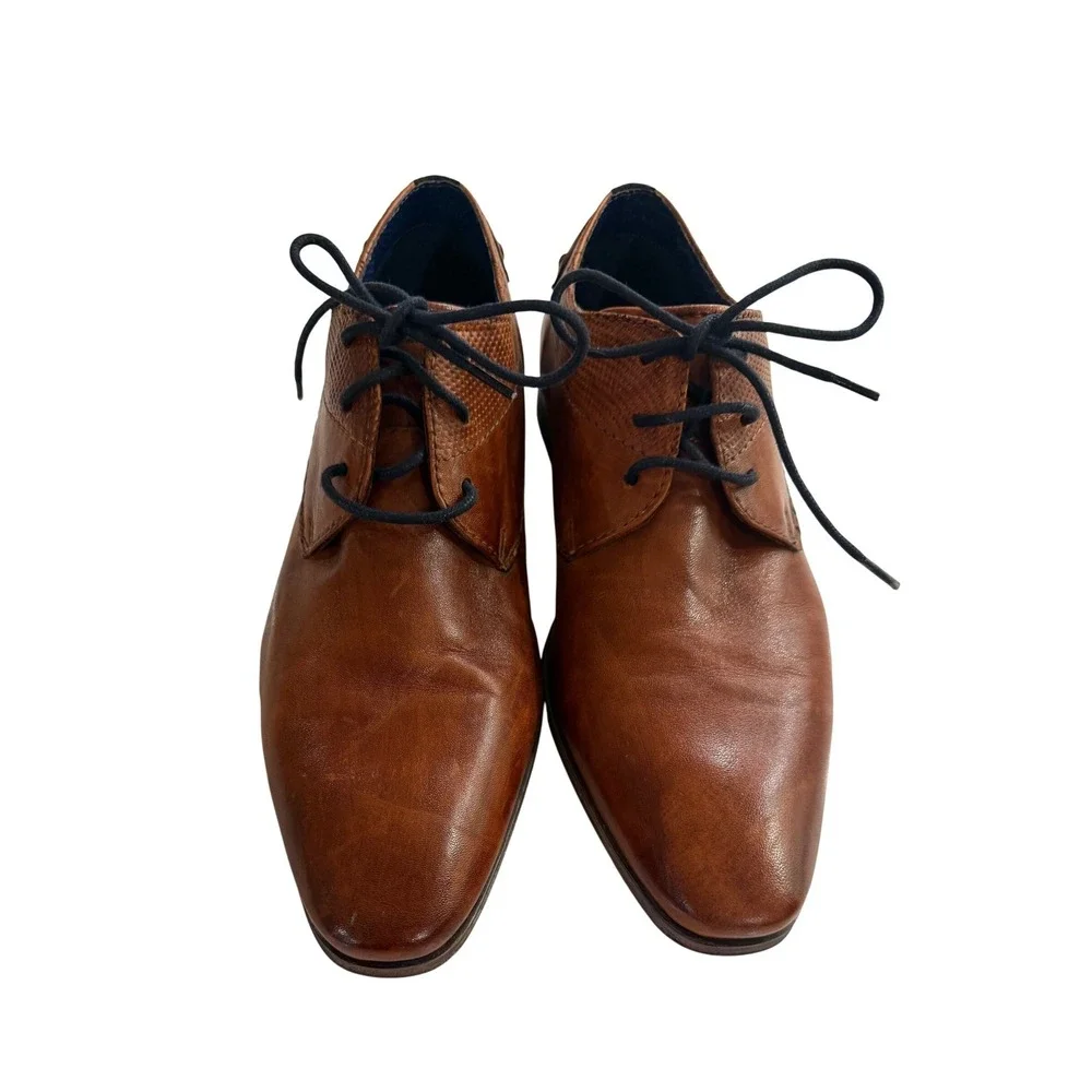 Bugatti Brown Leather Lace Up Dress Shoes Men Size‎ 43 EU 10 US Casual Formal